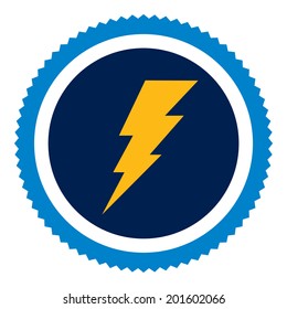Lighting thunder sign in circle, illustration