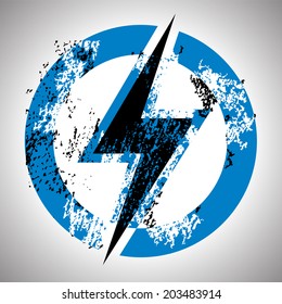 Lighting thunder sign in circle, illustration