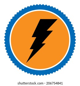 Lighting thunder sign in circle, illustration