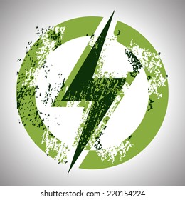 Lighting thunder sign in circle, illustration