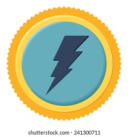 Lighting thunder sign in circle, illustration