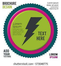 Lighting thunder sign in circle, illustration