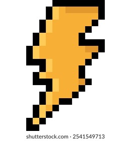 Iluminação, Trovão, Tempestade, Sinal de perigo no estilo Pixel. Ícone de Vetor