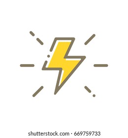 Lighting thunder storm icon simple playful style