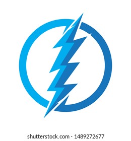 lighting thunderbolt electricity logo design illustration template