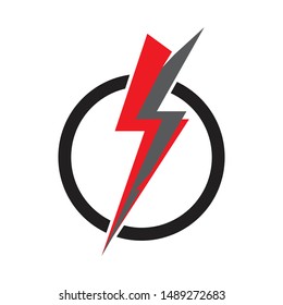 lighting thunderbolt electricity logo design illustration template