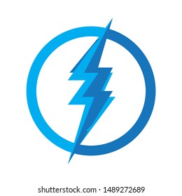 lighting thunderbolt electricity logo design illustration template