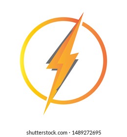lighting thunderbolt electricity logo design illustration template