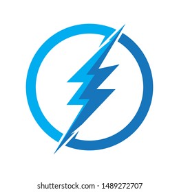 lighting thunderbolt electricity logo design illustration template