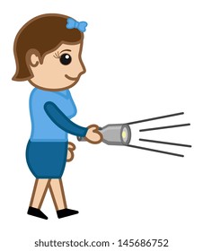 Lighting the Torch - Office Character - Vector Illustration
