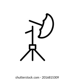 Icono del paraguas de iluminación, gráficos del vector de línea