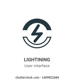 Lightining glyph icon vector on white background. Flat vector lightining icon symbol sign from modern web navigation collection for mobile concept and web apps design.