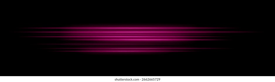 Lightline. Horizontal layered beams forming wide blur with symmetric flow. Composition evokes fast movement and glowing streak on dark backdrop.