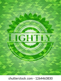 Lightly green emblem with mosaic background