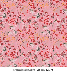 The lightness of the flowers and leaves dancing on the pink background depicts the romantic and delicate mood of the image. Like the timbre of a spring morning