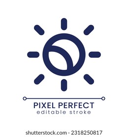 Lightness level pixel perfect linear ui icon. Color scale. Adjust video lighting. Raise luminosity. GUI, UX design. Outline isolated user interface element for app and web. Editable stroke