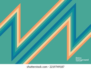 lightniing bolt with striped ocean ton 70s theme background advertisement brochure template banner website cover product package design presentation.