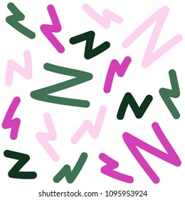 Lightning abstract seamless pattern in pink and green.