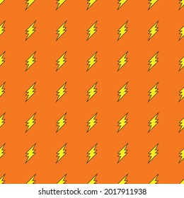 Lightning in abstract style seamless vector texture. Vintage seamless pattern. Vector lighning fabric seamless pattern.