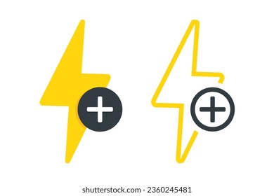 Lightning add icon. Illustration vector