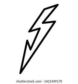 Lightning at an angle icon. Outline lightning at an angle vector icon for web design isolated on white background