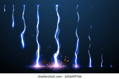 Lightning Animation Set With Sparks