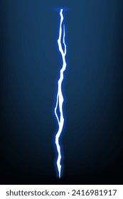 Lightning animation with sparks. Electricity thunderbolt danger, light electric powerful thunder. Bright energy effect, vector illustration