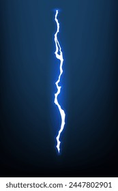Lightning animation with sparks. Electricity thunderbolt danger, light electric powerful thunder. Bright energy effect, vector illustration