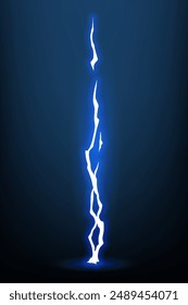 Lightning animation with sparks. Electricity thunderbolt danger, light electric powerful thunder. Bright energy effect, vector illustration