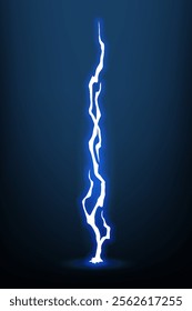 Lightning animation with sparks. Electricity thunderbolt danger, light electric powerful thunder. Bright energy effect, vector illustration