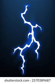 Lightning animation with sparks. Electricity thunderbolt danger, light electric powerful thunder. Bright energy effect, vector illustration