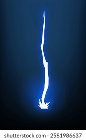 Lightning animation with sparks. Electricity thunderbolt danger, light electric powerful thunder. Bright energy effect, vector illustration