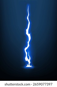 Lightning animation with sparks. Electricity thunderbolt danger, light electric powerful thunder. Bright energy effect, vector illustration
