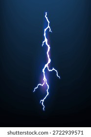 Animación relámpago con chispas. Peligro del rayo de la electricidad, trueno potente eléctrico ligero. Efecto de energía brillante, Ilustración vectorial