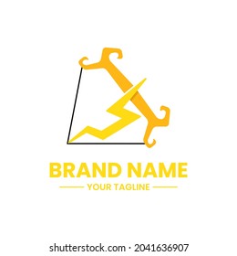 concepto del logotipo del arquero relámpago. para el logotipo de la plantilla. adecuado para logotipos, iconos, símbolos y signos. más adecuado para empresas en campo, expedición, velocidad, seguro