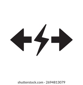 Lightning Arrow Direction Signal Icon Vector