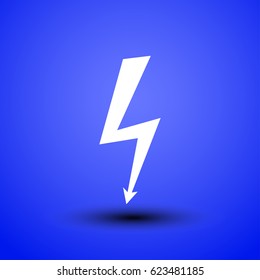 Lightning arrow downward icon thin line for web and mobile, modern minimalistic flat design.