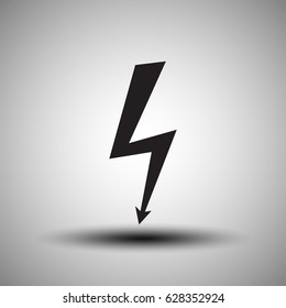 Lightning arrow downward icon thin line for web and mobile, modern minimalistic flat design.