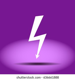 Lightning arrow downward icon thin line for web and mobile, modern minimalistic flat design.
