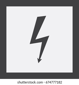 Lightning arrow downward icon thin line for web and mobile, modern minimalistic flat design.