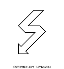 Lightning arrow downward icon vector