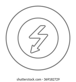 Lightning arrow downward line icon.