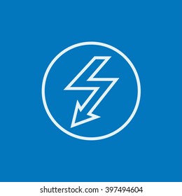 Lightning arrow downward line icon.