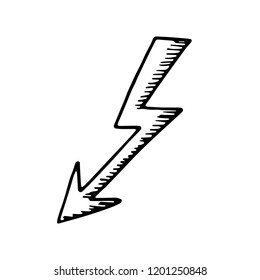 lightning arrow icon. isolated object