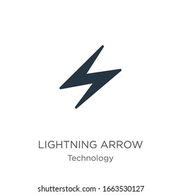 Lightning arrow icon vector. Trendy flat lightning arrow icon from technology collection isolated on white background. Vector illustration can be used for web and mobile graphic design, logo, eps10