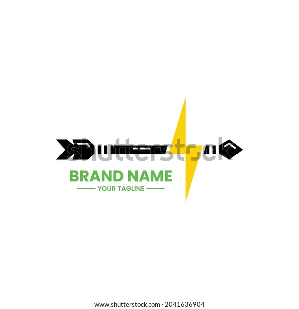 lightning arrow logo\
concept. for template logo. suitable for logos, icons, symbols and\
signs. best suitable for businesses in the field, expedition,\
speed, insurance