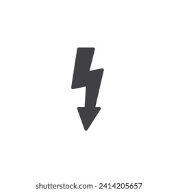 Lightning arrow vector icon. filled flat sign for mobile concept and web design. Electric Arrow glyph icon. Symbol, logo illustration. Vector graphics