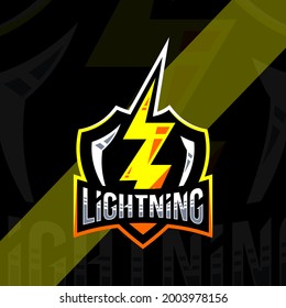 Lightning badge logo template design