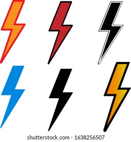 
lightning badges set on a white background