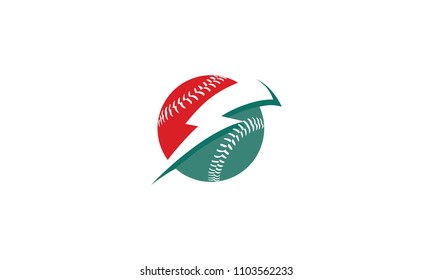 lightning ball baseball logo vector